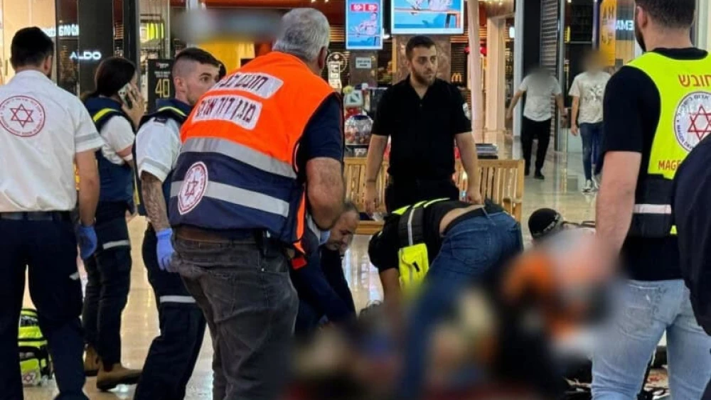 Magen David Adom paramedics at the scene of a terrorist attack in Karmiel, Israel, July 3, 2024. Credit: MDA.