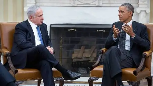 U.S. President Barack Obama with Israeli Prime Minister Benjamin Netanyahu in the Oval Office on Oct. 1, 2014. Credit: Official White House Photo by Pete Souza.