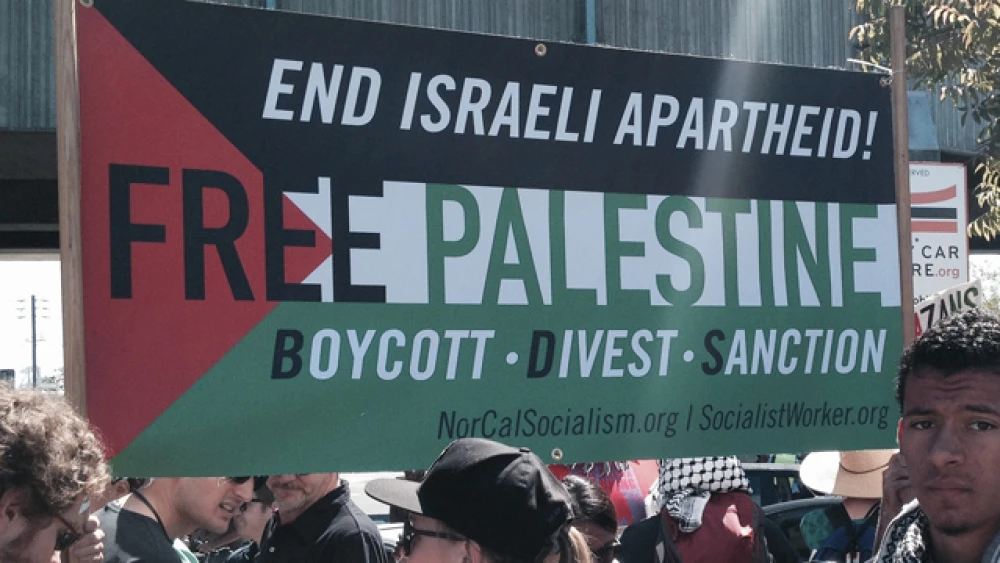 Supporters of the BDS movement against Israel. Photo by Alex Christy/Flickr.