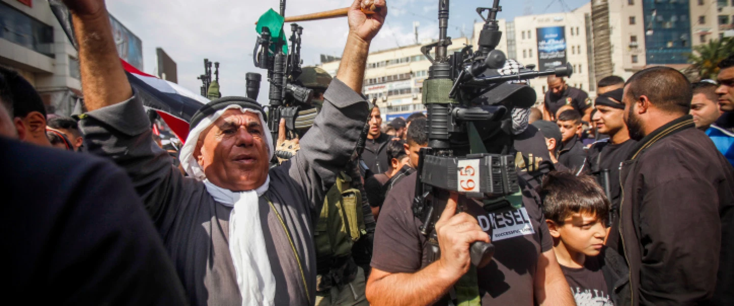 The funeral of five Palestinian terrorists who were killed during a firefight with the Israeli army in Nablus, Oct. 25, 2022. Photo by Nasser Ishtayeh/Flash90.