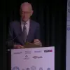 Amos Schocken speaks at the conference, "Israel After October 7: Allied or Alone?," in London, Oct. 27, 2024. Credit: YouTube/Haaretz.