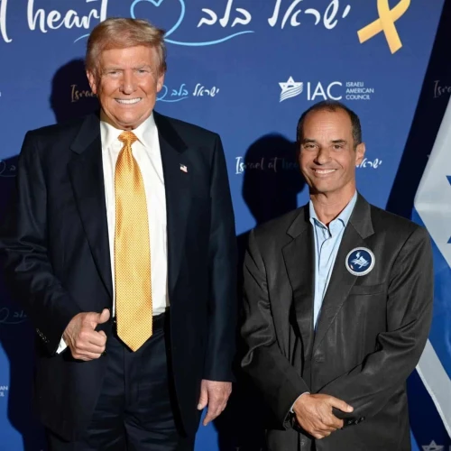 U.S. President Donald Trump with Israeli real estate magnate Yakir Gabay. Credit: Courtesy.