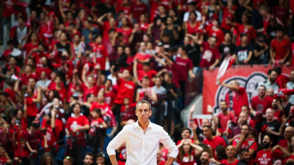 Hapoel Jerusalem head coach Oded Kattash seen during the Basketball champions league match between Hapoel Jerusalem and BC AEK Athens, in the Jerusalem Arena, Oct. 23, 2019. Credit: Flash90.