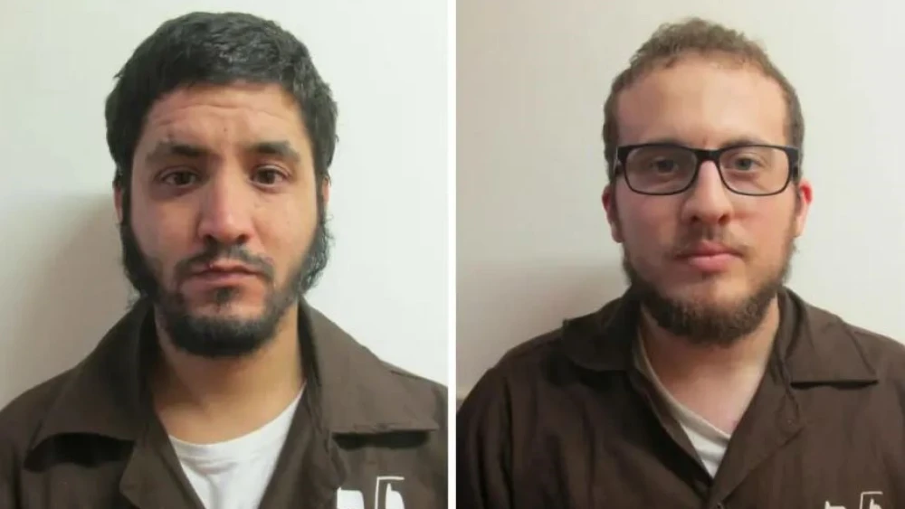 Amin Yassin, 22, and Ali al-Aroush, 28, were arrested on suspicion of planning an Islamic State-style terrorist attack in Israel, Israel's Shin Bet security agency announced on Aug. 22, 2019. Credit: Shin Bet.