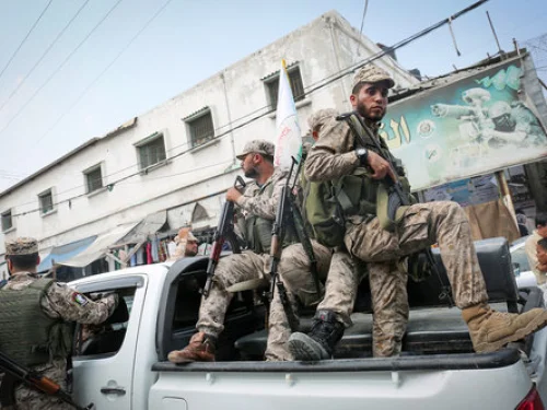 Hamas terrorists in the southern Gaza Strip, Aug. 17, 2017. Photo by Abed Rahim Khatib/Flash90.