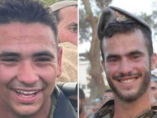 Staff Sgt. Yaly Seror (left) and Capt. Noam Ravid were killed in action in the Gaza Strip, May 3, 2025. Credit: Israel Defense Forces.
