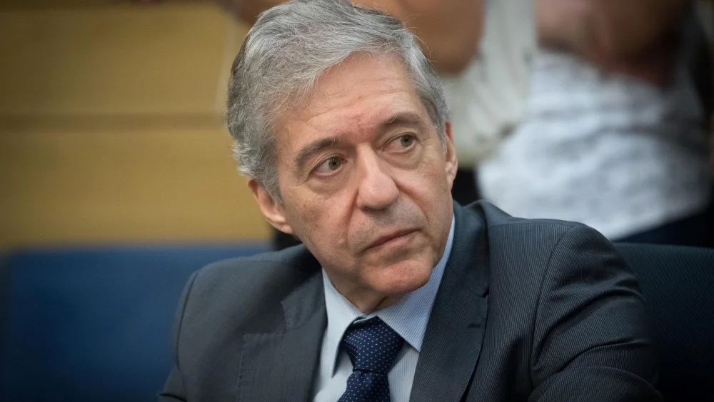Former Israeli minister Yossi Beilin attends a Constitution, Law and Justice, Committee meeting at the Knesset on July 9, 2017. Photo by Yonatan Sindel/Flash90.