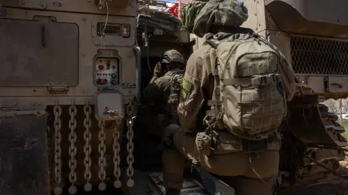 Soldiers from the IDF's 36th Division are seen during recent operational activity in the Gaza Strip, in a photo published on April 5, 2025. Credit: IDF.