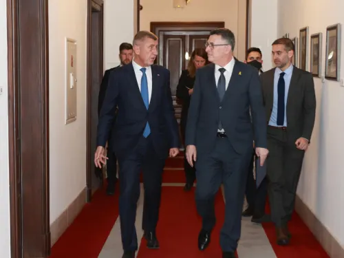 Israeli Foreign Minister Gideon Sa'ar meets with Czech Prime Minister Andrej Babiš in Prague, Jan. 19, 2026. Credit: Twitter/Gideon Sa'ar.