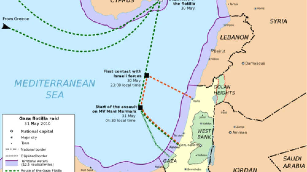 Caption: Mapping out the Gaza “Freedom Flotilla” incident of Mat 31, 2010. Credit: PD.