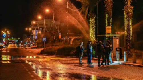 Israeli security forces inspect damage caused by a rocket fired from Lebanon in Kiryat Shmona, Feb. 15, 2024. Photo by Ayal Margolin/Flash90.