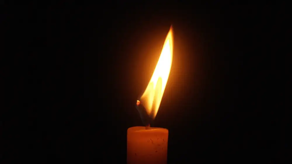 Memorial candle light flame