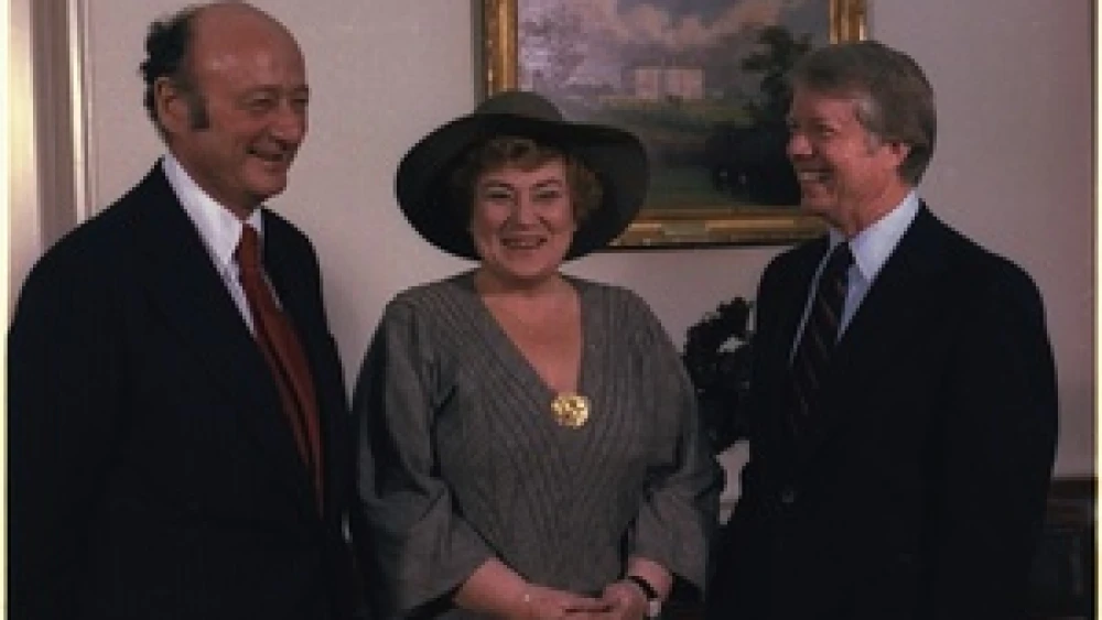 LandscClick photo to download. Caption: From left to right, New York Mayor Ed Koch, Congresswoman Bella Abzug (D-NY) and President Jimmy Carter during a meeting in 1978. Credit: White House.ape