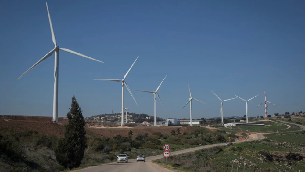 Windmills in a field near Beit She’an in northern Israel, Feb. 18, 2017. Photo by Nati Shohat/Flash90.