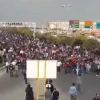Protesters in the streets of Iran demonstrating against a massive hike in gas prices by the government in November 2019. Source: Screenshot.