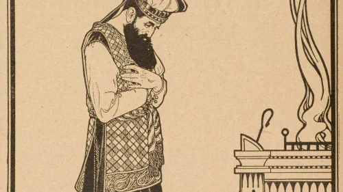 A depiction of Aaron the High Priest by Ephraim Moses Lilien, 1914. Credit: Wikimedia Commons.