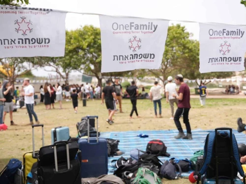 A total of 350 children and teenagers, all orphans or bereaved siblings, attend the annual pre-Passover camp run by OneFamily, April 2025. Photo by Meir Pavlovsky.