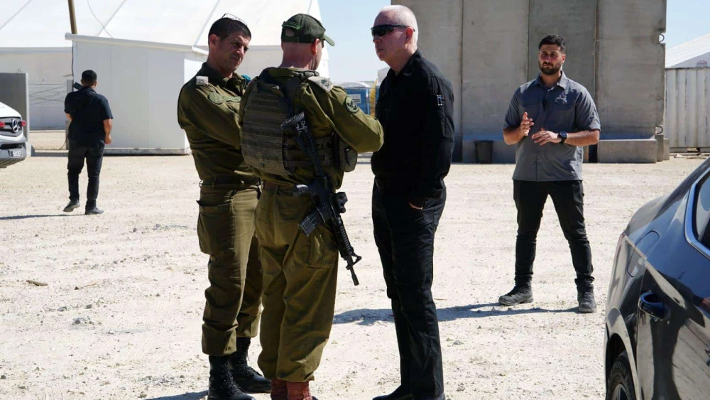 Defense Minister Yoav Gallant during a situational assessment of the Rafah operation in southern Gaza, May 16, 2024. Photo by Ariel Hermoni/IMoD.