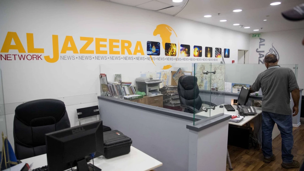 Staff at the "Al Jazeera" office in Jerusalem, June 13, 2017. Photo by Yonatan Sindel/Flash90.