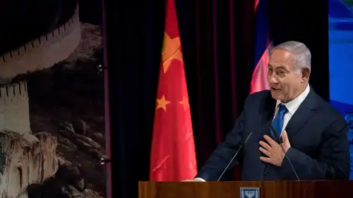 Israeli Prime Minister Benjamin Netanyahu speaks during the opening of the fourth Israel-China Joint Committee on Innovation Cooperation at the Ministry of Foreign Affairs in Jerusalem on Oct. 24, 2018. Photo: Noam Revkin Fenton/Flash90