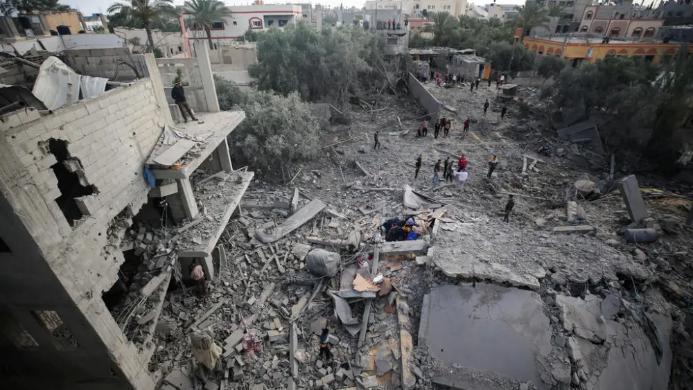 The aftermath of an Israel Air Force strike in Deir al-Balah, the central Gaza Strip, May 11, 2023. Photo by Majdi Fathi/TPS.
