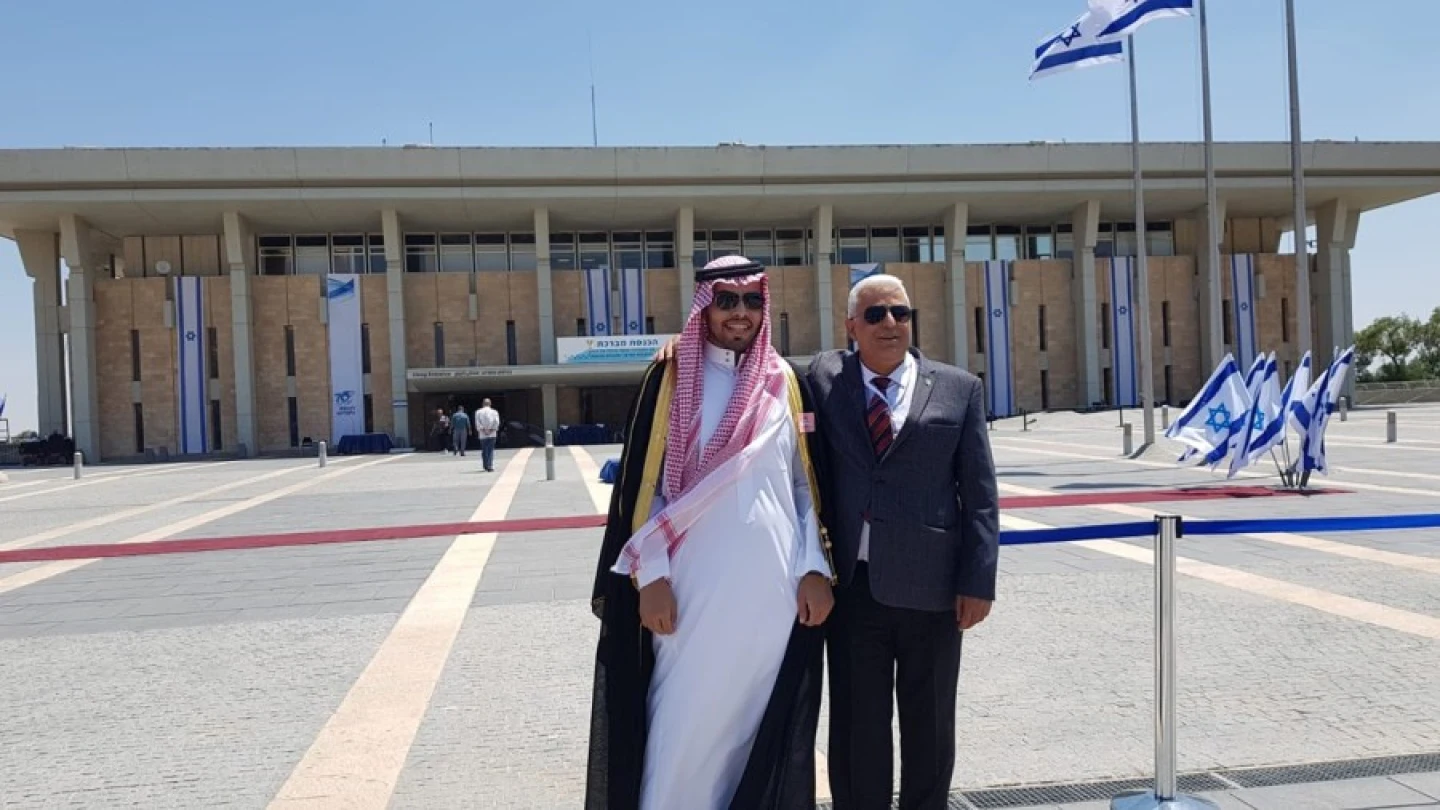 Saudi blogger Mohammad Saud visits Israel’s Knesset in Jerusalem on July 22, 2019. Source: Arab Press.