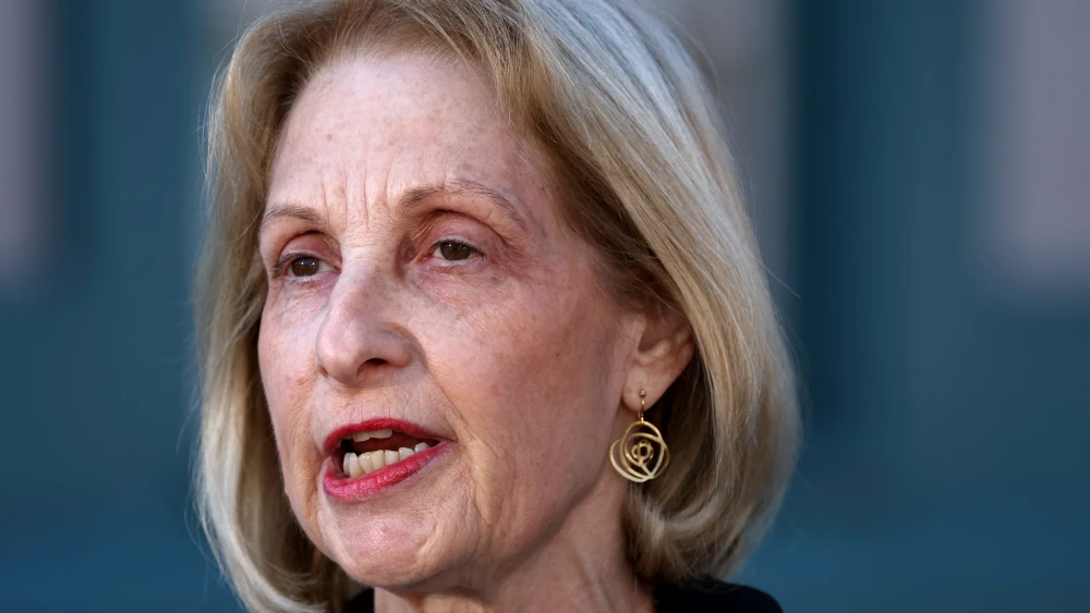 Executive Council of Australian Jewry president Jillian Segal speaks during a media conference in Sydney on Oct. 9, 2023. Photo by David Gray/AFP via Getty Images.