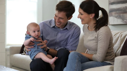 Massachusetts Democratic Party candidate Jake Auchincloss with his family. Credit: Jake Auchincloss campaign.