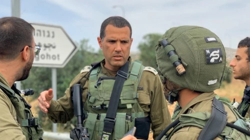 Israel Defense Forces' soldiers outside the town of Negohot in Samaria after a 19-year-old Palestinian suspect drove his vehicle at high speed into a group of soldiers at a military post near the town, wounding one, on May 14, 2020. Source: IDF Twitter.