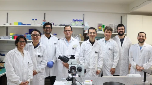 Tel Aviv University Professor Gilad Yossifon (fourth from left) and his research team. Credit: Courtesy.