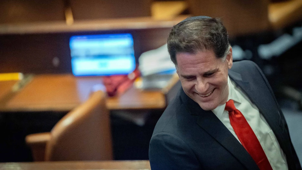 Minister of Strategic Affairs Ron Dermer attends a plenum session at the assembly hall of the Knesset, the Israeli parliament in Jerusalem, on Jan. 22, 2025. Photo by Yonatan Sindel/Flash90.