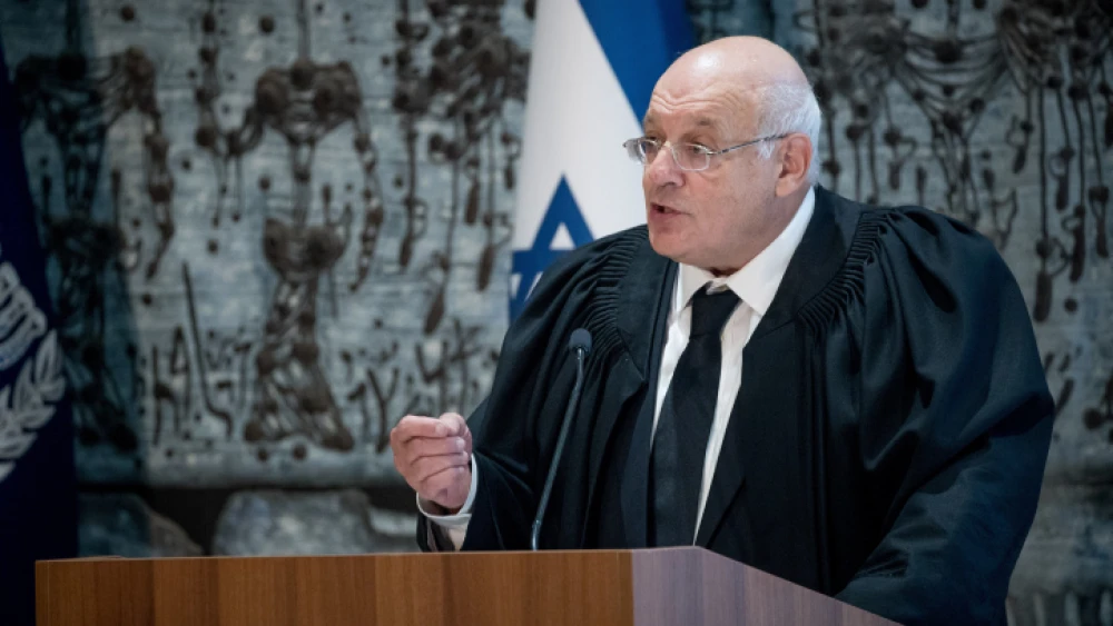 Incoming deputy Supreme Court president Hanan Melcer attends a swearing-in ceremony for newly appointed judges at the President's Residence in Jerusalem, on Oct. 30, 2017. Photo by Yonatan Sindel/Flash90.