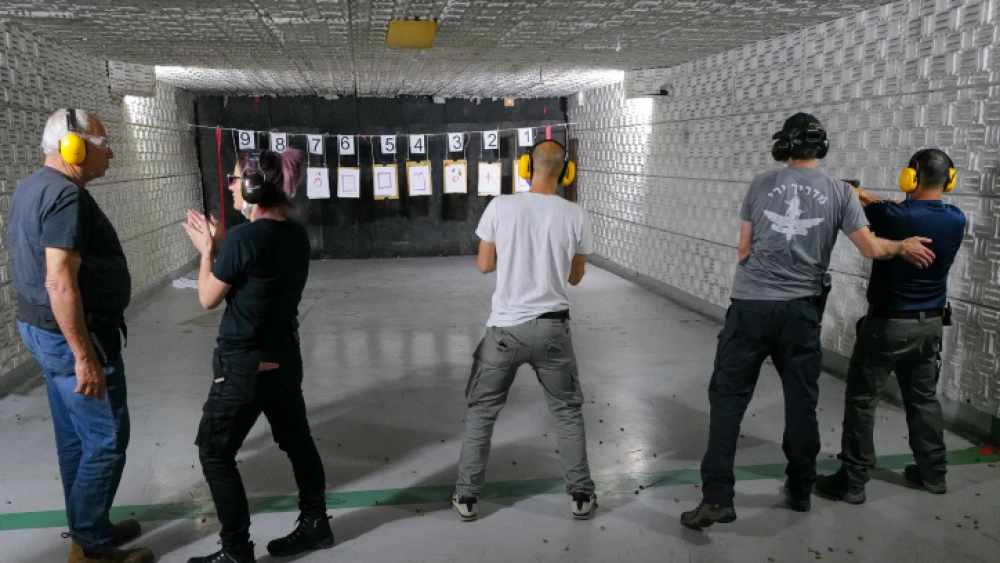 A shooting range in Katsrin, Golan Heights, on April 3, 2022. Photo by Michael Giladi/Flash90.