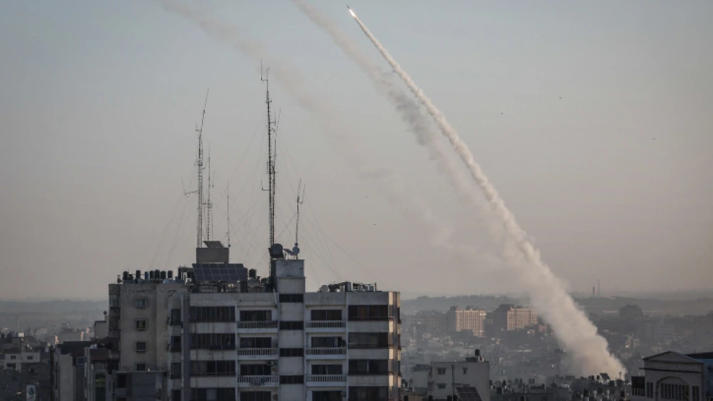 Rockets fired from the Gaza Strip into Israel followed the targeted killing of Palestinian Islamic Jihad field commander Baha Abu Al-Ata by an Israeli airstrike on Nov. 12, 2019. Photo by Hassan Jedi/Flash90.