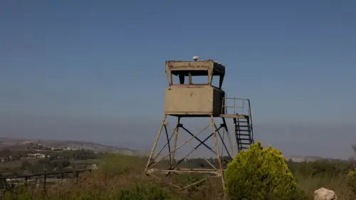 An IDF guard post on the Lebanese border, Aug. 10, 2023. Photo by Chaim Goldberg/Flash90.