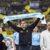Former hostage Rom Braslavski at the Israeli Premier League match between Maccabi Netanya and Beitar Jerusalem at the Teddy Stadium in Jerusalem on Nov. 30, 2025. Photo by Oren Ben Hakoon/Flash90.