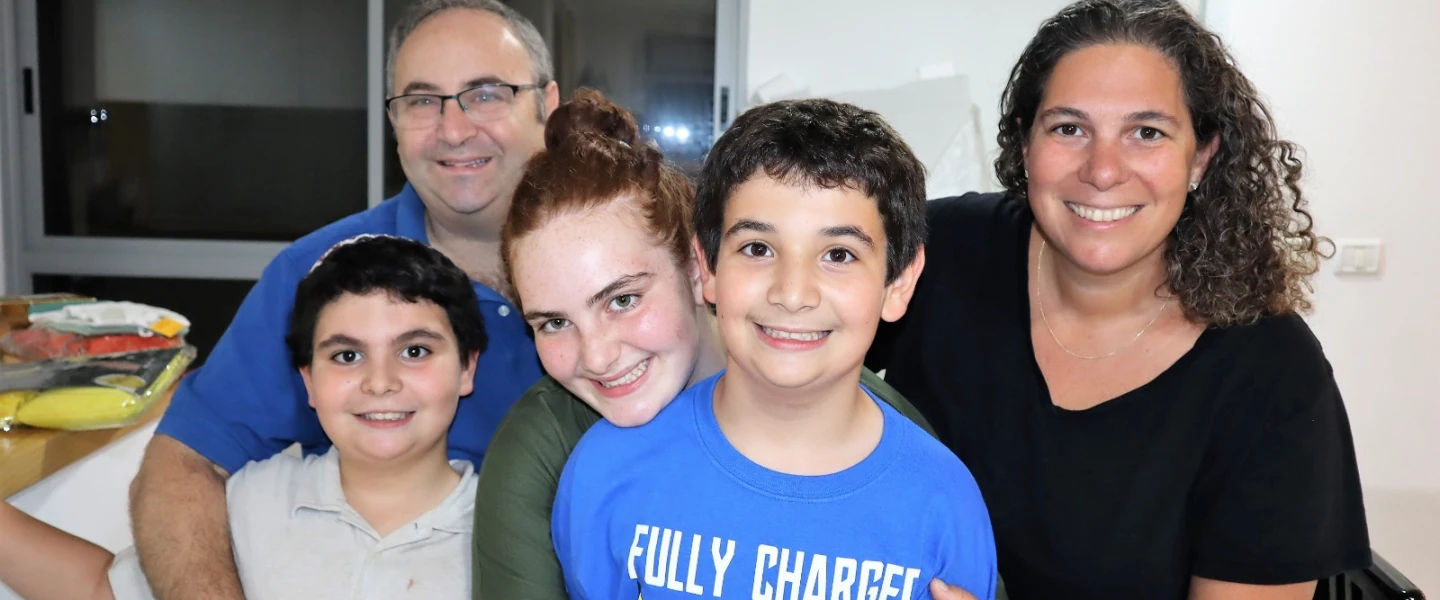 Rebecca Franks and her family, who made aliyah from Boca Raton, Fla. Credit: Courtesy.
