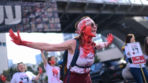 Mothers of Israeli soldiers protest against the war in Gaza, Tel Aviv, May 29, 2024. Photo by Tomer Neuberg/Flash90.