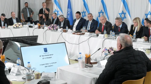 Israeli Prime Minister Benjamin Netanyahu addresses a special government meeting in the northern city of Nahariya, Dec. 3, 2024. Photo by Maayan Toaf/GPO.