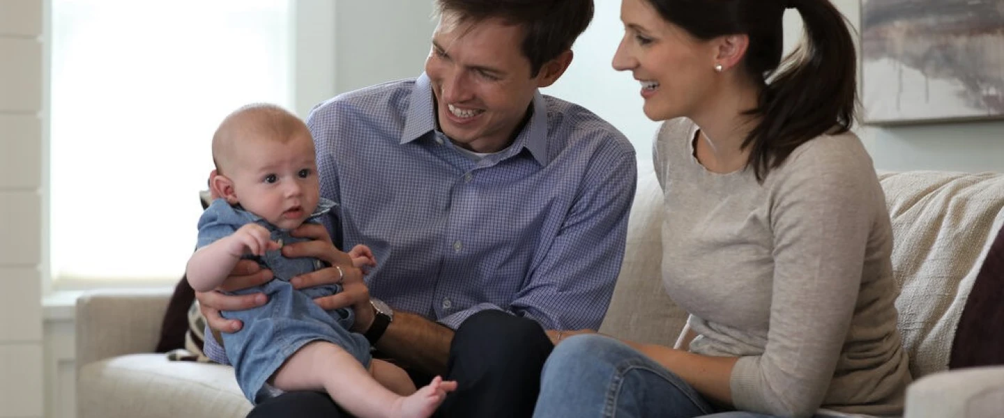 Massachusetts Democratic Party candidate Jake Auchincloss with his family. Credit: Jake Auchincloss campaign.