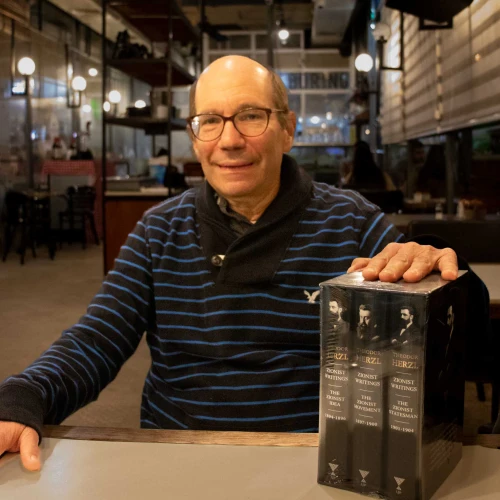 Historian Gil Troy, editor of the “Theodor Herzl: The Collected Zionist Writings and Addresses of Israel's Founder, Whose Relentless Drive Enabled the Establishment of the State of Israel.” Photo by David Isaac.