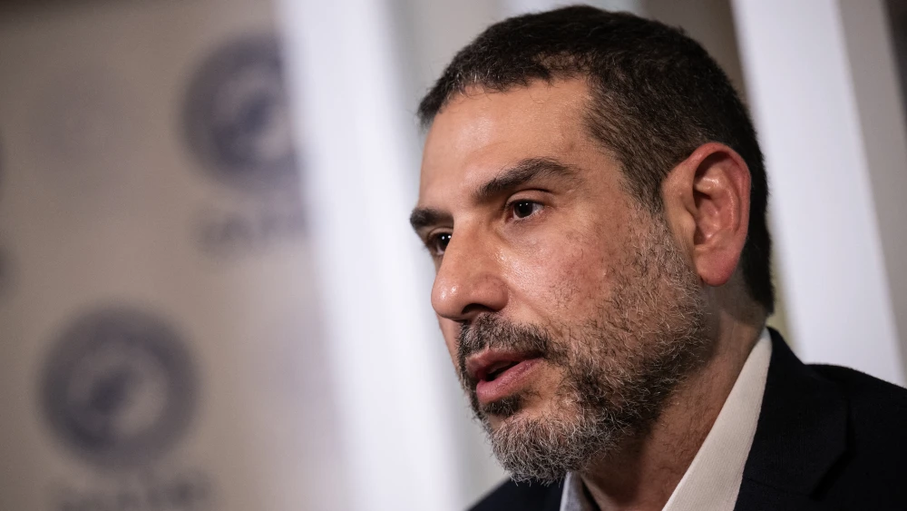 Dr. Adam Hamawy speaks about volunteering in Gaza during an interview with Agence France-Presse after meetings at the White House and on Capitol Hill in Washington, D.C., on June 14, 2024. Photo by Drew Angerer/AFP via Getty Images.