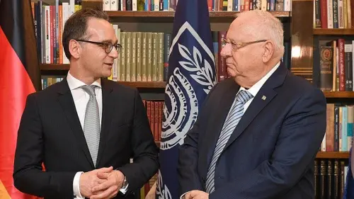 Israel's President Reuven Rivlin (right), at a working meeting with German Foreign Minister Heiko Maas in Israel. Sunday, March 9, 2018. Photo: Mark Neyman/GPO.
