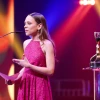 Israeli actress Shira Haas receives the prize for Best Supporting Actress at the 2018 Ophir Awards ceremony, also known as the “Israeli Oscars,” in Ashdod on Sept. 6, 2018. Photo by Flash90.