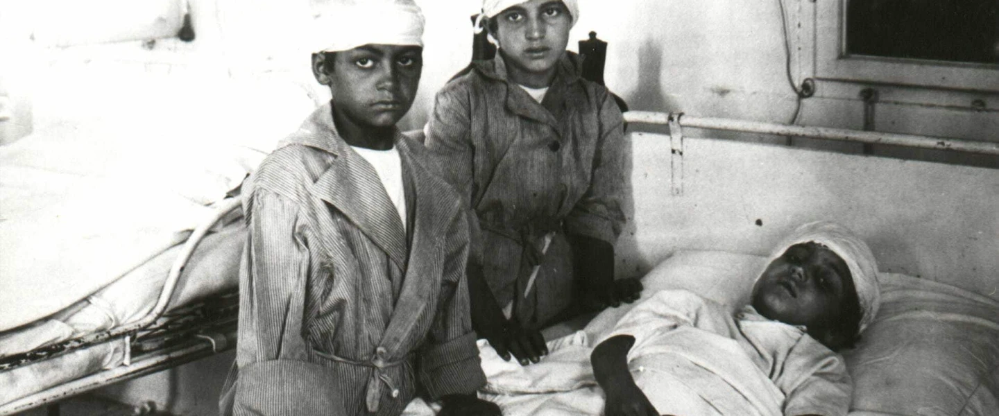 Wounded boys from the Hebron Massacre in 1929