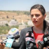 Yamina Party leader and former justice minister Ayelet Shaked speaks at a press conference in Efrat in the West Bank, July 22, 2019. Photo by Gershon Elinson/Flash90.
