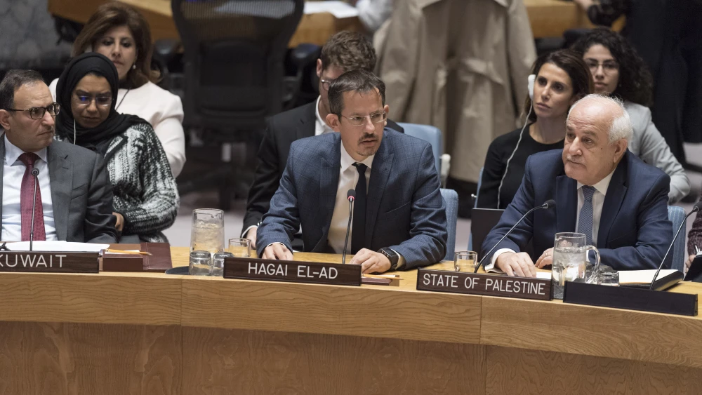 Hagai El-Ad, executive director of B’Tselem, addresses the U.N. Security Council on the situation in the Middle East, including the Palestinian question. Credit: U.N. Photo/Rick Bajornas.