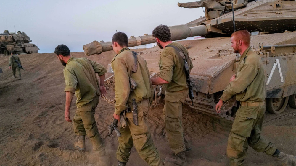Israel Defense Forces armored division at a staging area near the northern Israeli border with Lebanon, Oct. 14, 2023. Photo by Michael Giladi/Flash90.
