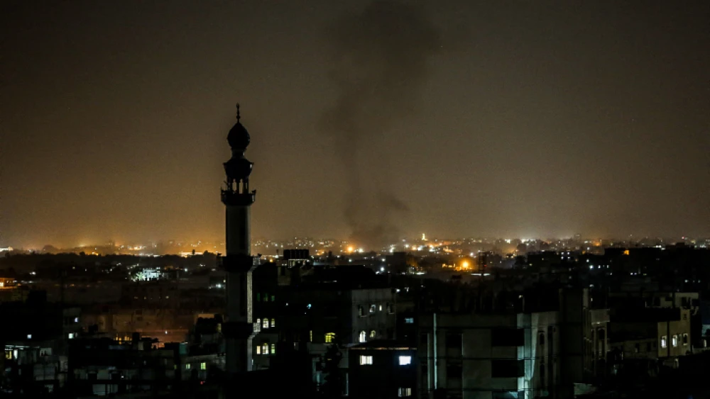 Smoke rises after an Israeli airstrike in Rafah, in the southern Gaza Strip on Nov. 13, 2019. Photo by Abed Rahim Khatib/Flash90.