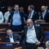 MK Aryeh Deri at the assembly hall of the Knesset, the Israeli parliament in Jerusalem, during a vote on a bill to remake Israel's Judicial selection committee, March 27, 2025. Photo by Chaim Goldberg/Flash90.